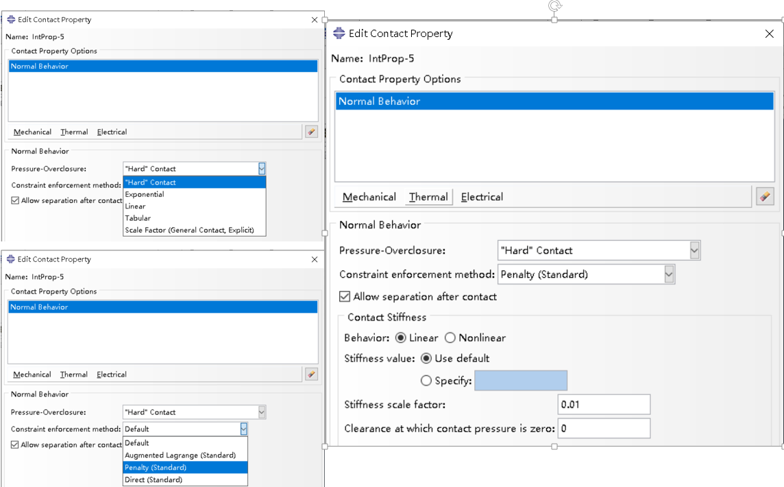 Abaqus中罰函數(shù)的設(shè)置